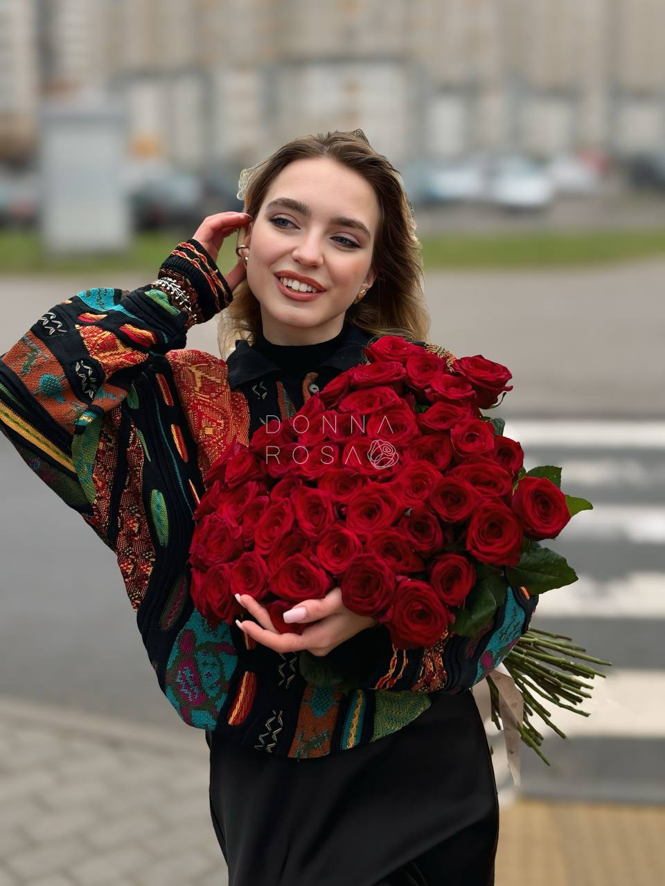 51 красная роза Ред Наоми под ленту 51 красная роза Ред Наоми под ленту