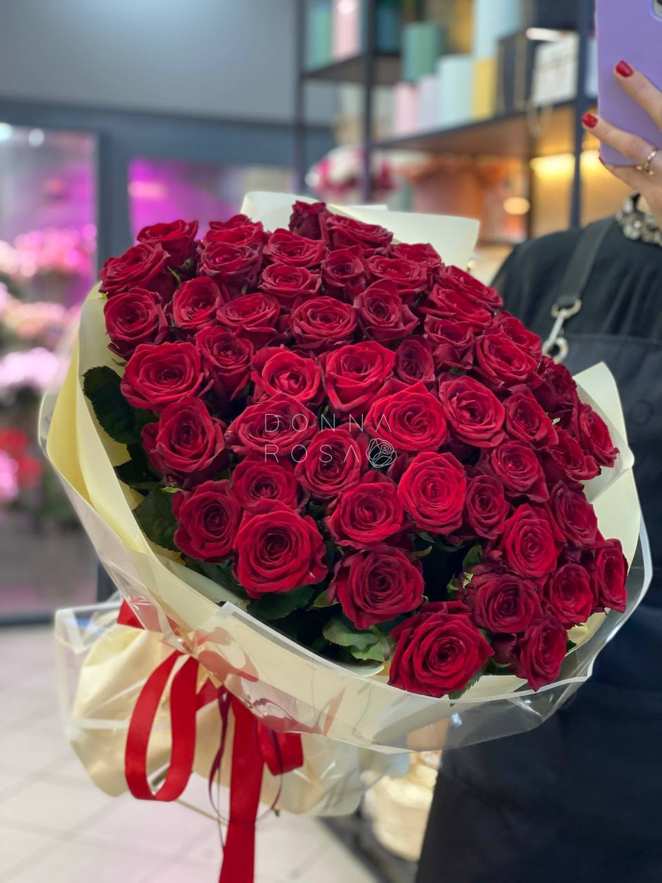 Букет из 51 красной розы Ред Наоми (Red Naomi)